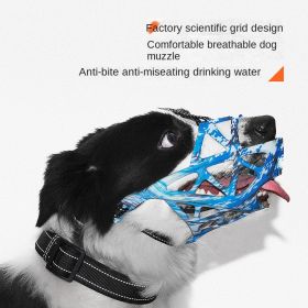 Dog mouth covers prevent eating; licking and biting; Adjustable dog muzzle; breathable reflective dog mouth covers. (colour: Coffee, size: M code)
